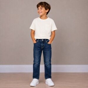 Abercrombie Kids Straight Leg Jeans Medium Wash Blue Denim Size 7/8 Regular